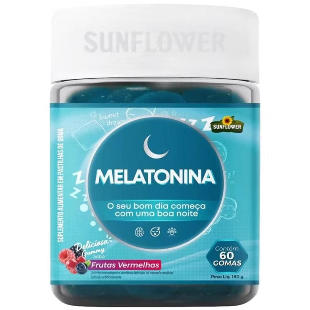 Melatonina Gummy Sunflower 60 Gomas – Frutas Vermelhas