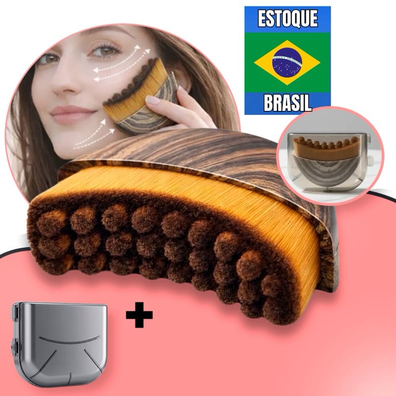 Escova De Massagem e Drenagem Linfática Ergonômica Macia Para Contorno Facial E Mandíbula